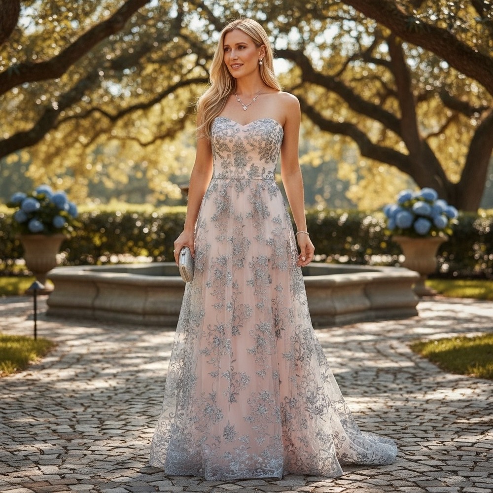 windsor grey dress Windsor Dresses | Windsor Grey Lace Strapless Formal Gown Pink Underlay Size 7 X43851p6tc50-Gray | Color: Gray/Pink | Size: 7j
